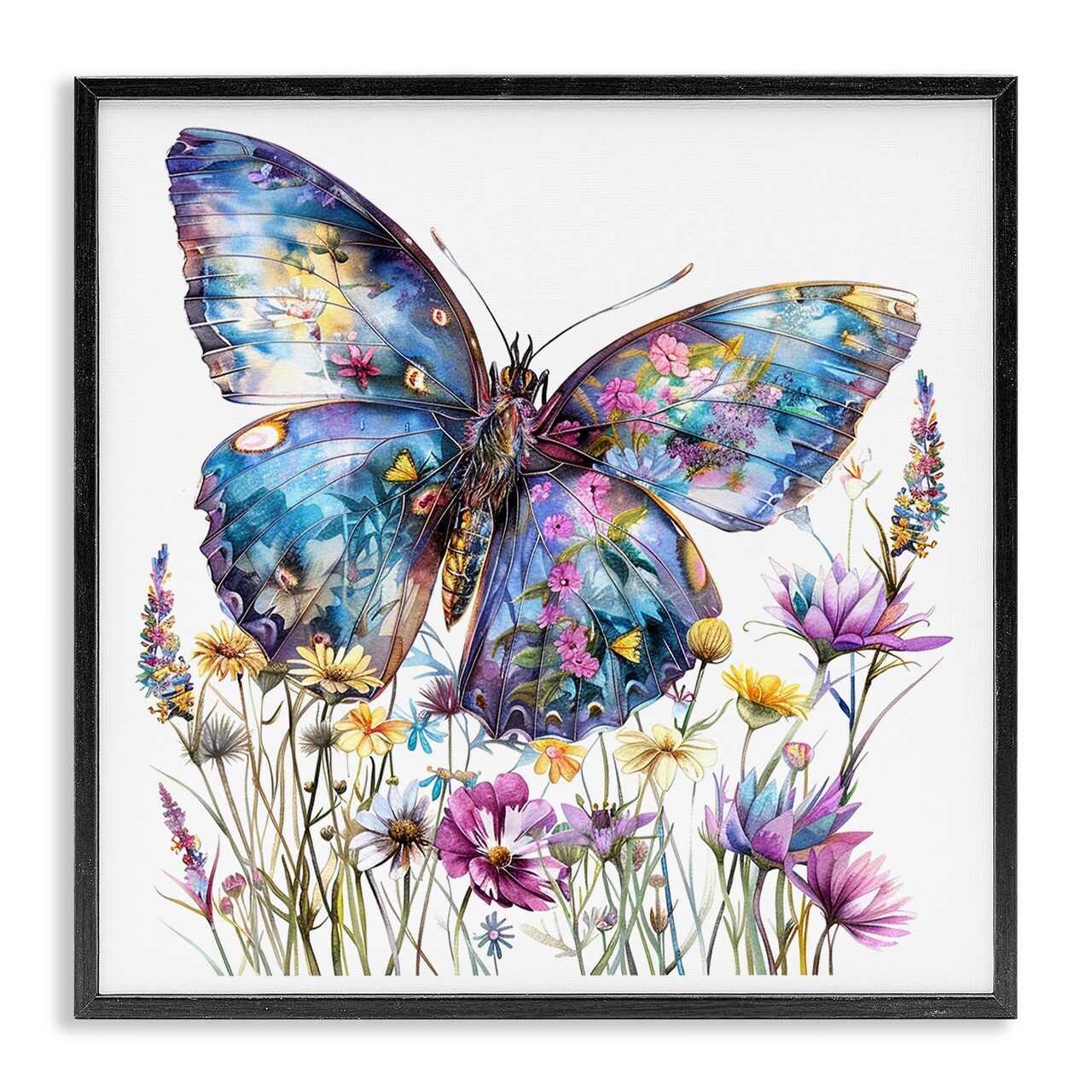 Stupell Industries Spring Garden Butterfly Framed Giclee Wall Art Design by LSR Design Studio